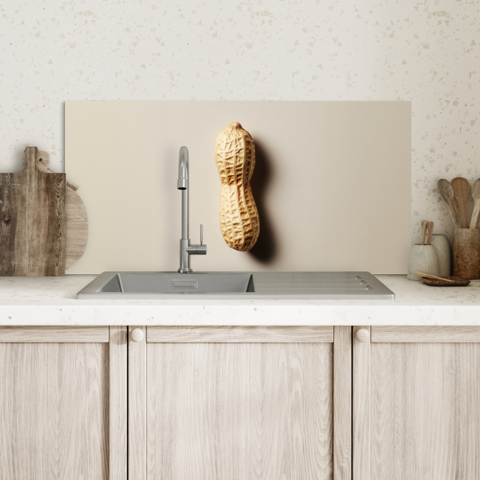 Pinda - Ruw - Beige Spatscherm Aluminium klein -sfeer2