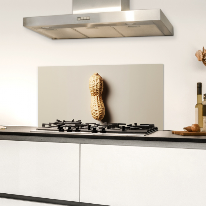Pinda - Ruw - Beige Spatscherm Aluminium klein -sfeer4