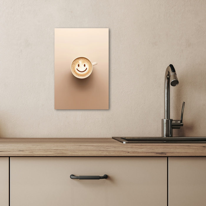 Koffie - Melkschuim - Lach - Beige KitchenYeah - Keuken - Canvas klein -sfeer2