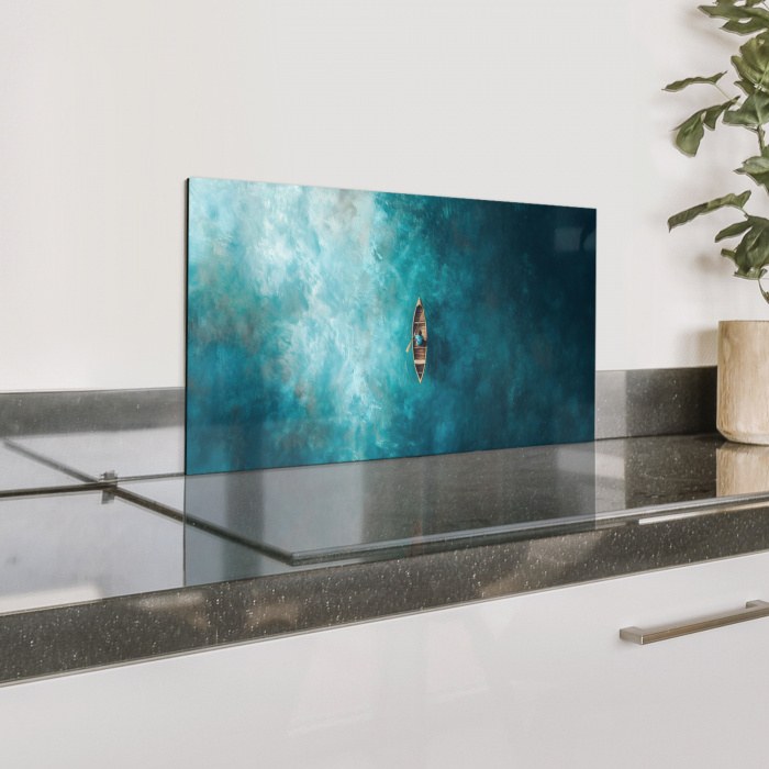 Bootje - Water - Blauw Spatscherm Aluminium klein -zzproduct_nieuw