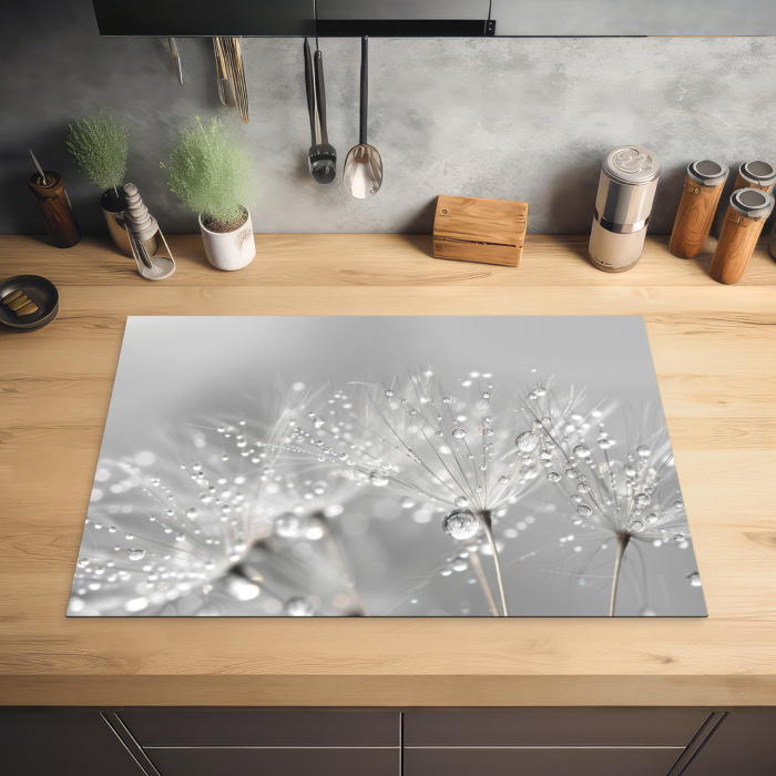 Paardenbloem - Waterdruppels - Stilleven - Modern Inductie beschermer vinyl 3mm klein -sfeer5