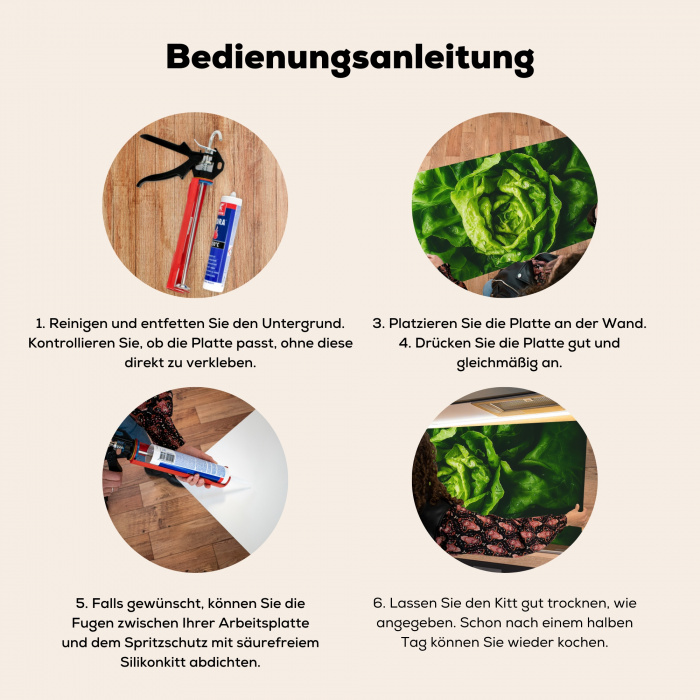 Groente - Sla - Groen Spatscherm Aluminium klein -zgebruik_DE