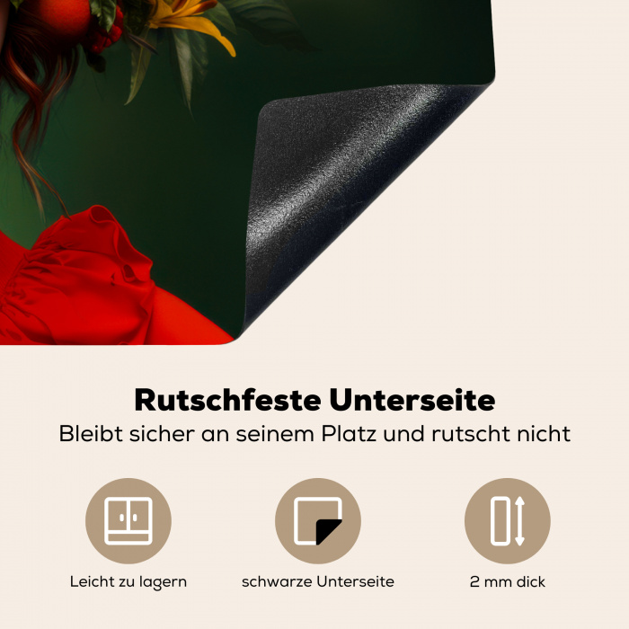 Vrouw - Vruchten - Papaja - Ananas Inductie beschermer vinyl 3mm klein -tsfeer4_DE