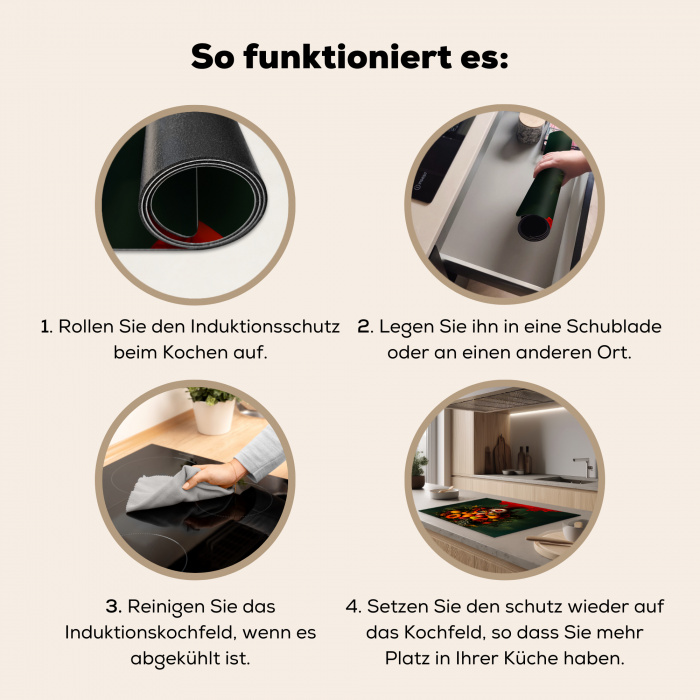 Vrouw - Vruchten - Papaja - Ananas Inductie beschermer vinyl 3mm klein -tsfeer9_DE
