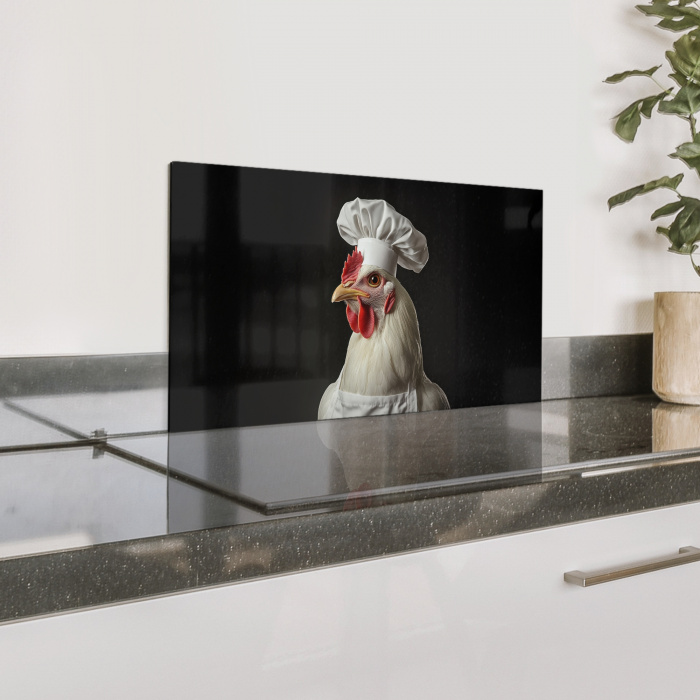 Kok - Rood - Kip Spatscherm Aluminium klein -zzproduct_nieuw