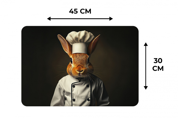 Konijn - Kok - Dier Placemat vinyl groot -specs