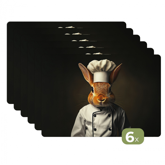 Konijn - Kok - Dier Placemat vinyl groot -zzsfeer3_Kitchenyeah-website