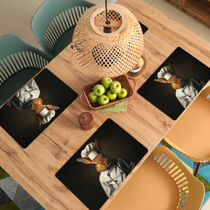 Konijn - Kok - Dier Placemat vinyl groot -zzsfeer5_Kitchenyeah-website