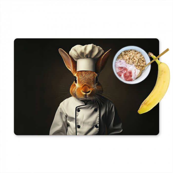 Konijn - Kok - Dier Placemat vinyl groot -zzzproduct_Kitchenyeah-website