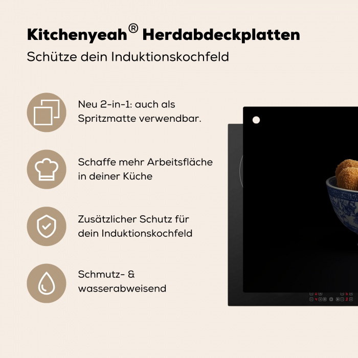 Delfts blauw - Bitterballen - Holland - Schaal Inductie beschermer vinyl 3mm klein -zzzzzzusp-haakje_DE