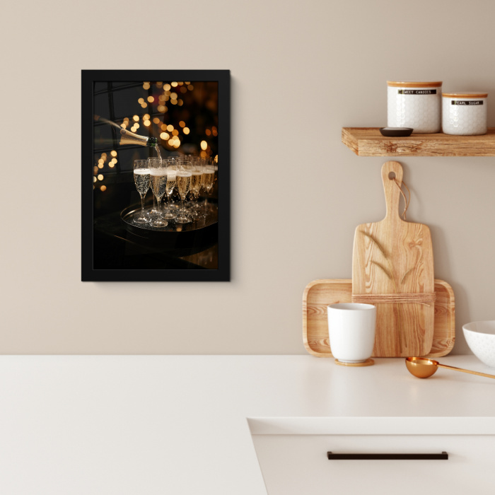 Lichtjes - Champagne - Dienblad - Glazen KitchenYeah - Keuken - Fotolijst klein -sfeer1