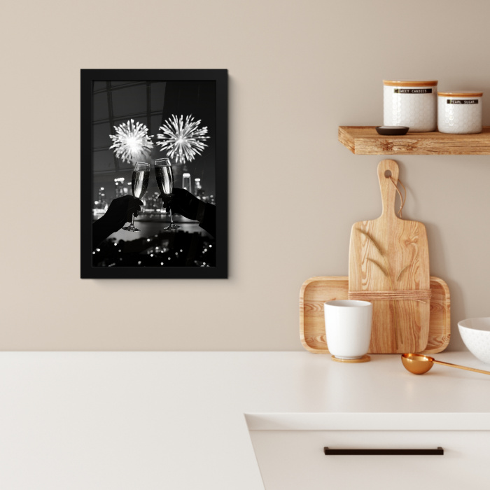 Vuurwerk - Proosten - Skyline - Champagne KitchenYeah - Keuken - Fotolijst klein -sfeer1