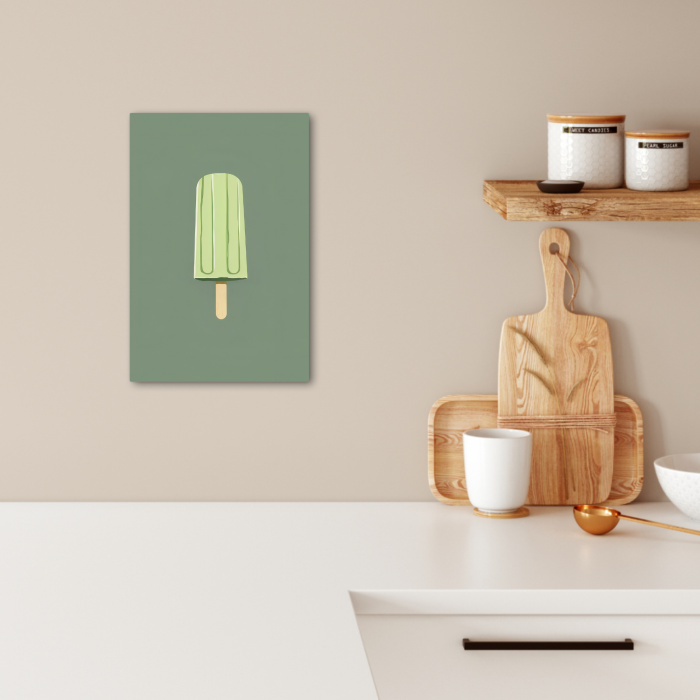 Groen - Waterijsje - Stokje - Illustratie KitchenYeah - Keuken - Canvas klein -sfeer1