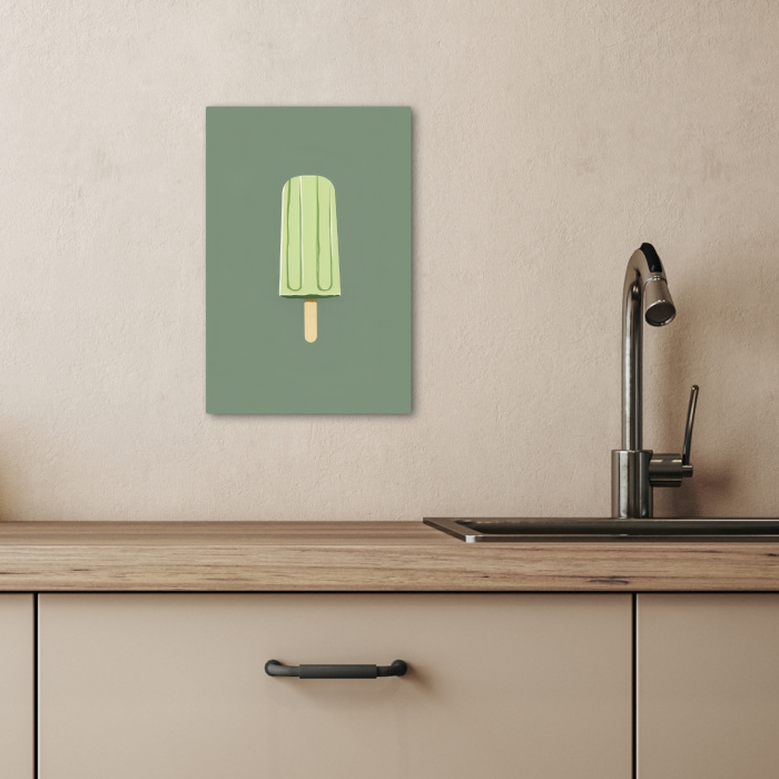 Groen - Waterijsje - Stokje - Illustratie KitchenYeah - Keuken - Canvas klein -sfeer2