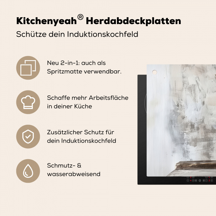 Stillevensschets in Crème en Hout Inductie beschermer vinyl 3mm klein -zzzzzzusp-haakje_DE