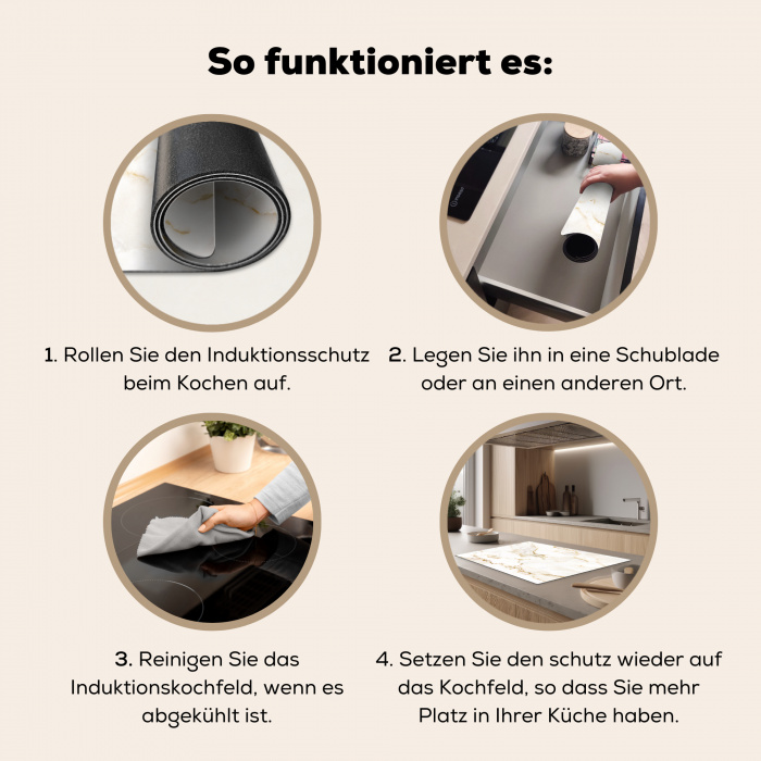 Marmeren Melodie Inductie beschermer vinyl 3mm klein -tsfeer9_DE