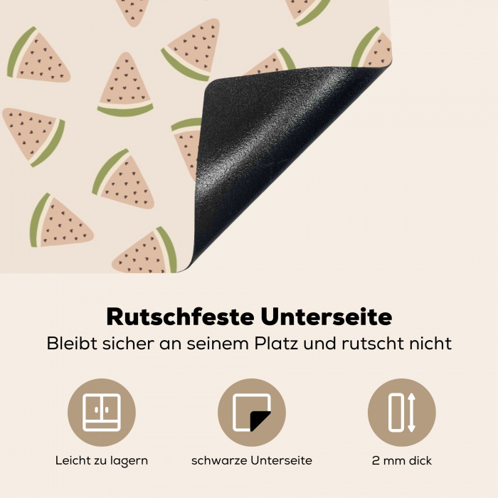 Watermeloensneetjes op Crème Inductie beschermer vinyl 3mm klein -tsfeer4_DE