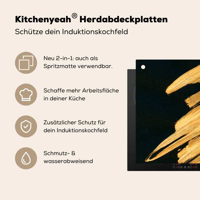 Gouden Streken: Penseelslag en Elegantie Inductie beschermer vinyl 3mm klein -zzzzzzusp-haakje_DE