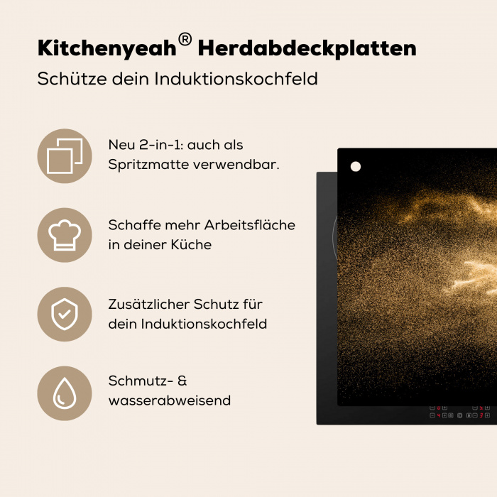 Gouden Zandstorm Inductie beschermer vinyl 3mm klein -zzzzzzusp-haakje_DE