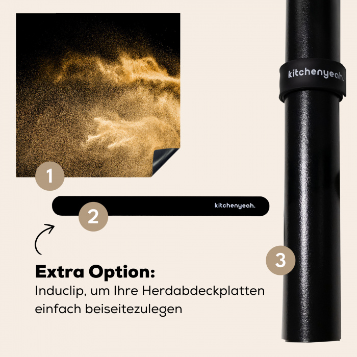 Gouden Zandstorm Inductie beschermer vinyl 3mm klein -zzzzzzz-induclip_DE