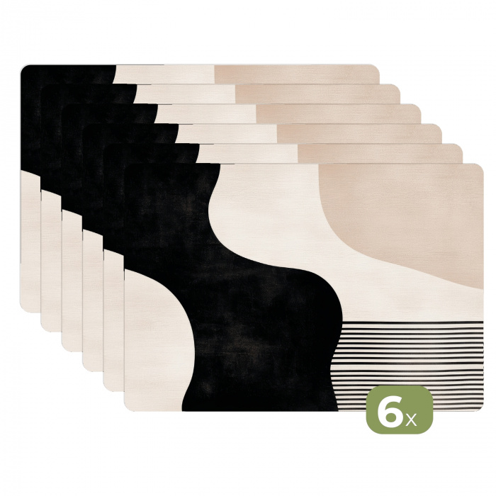 Abstract - Japandi - Beige - Modern Placemat vinyl groot -zzsfeer3_Kitchenyeah-website