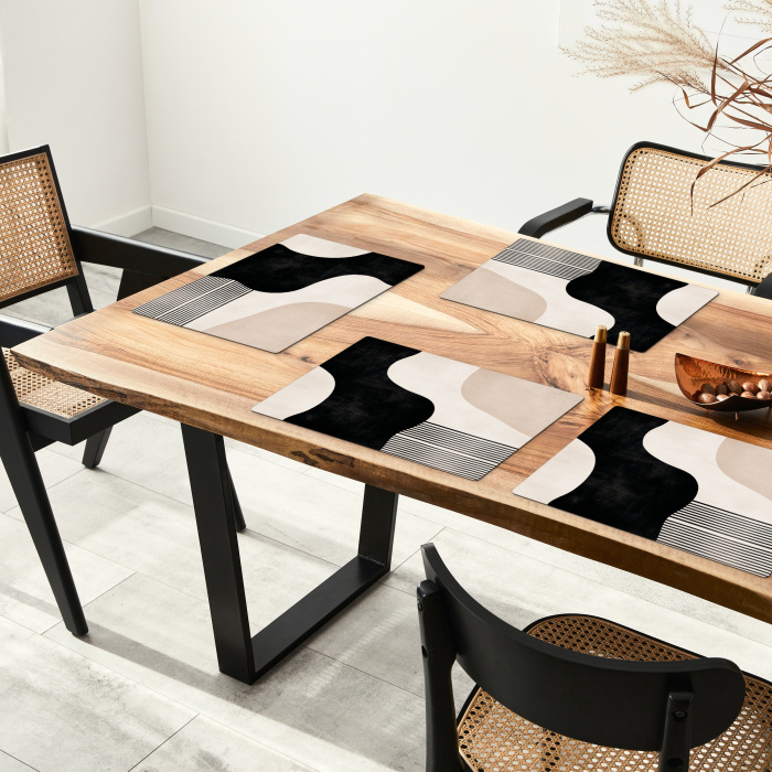 Abstract - Japandi - Beige - Modern Placemat vinyl groot -zzsfeer4_Kitchenyeah-website