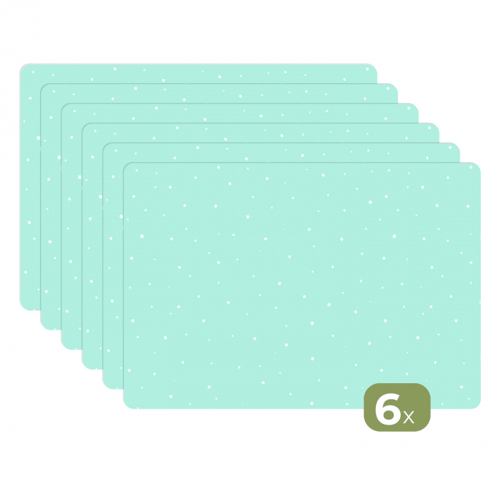 Blauw - Groen - Pastel - Stippen Placemat vinyl groot -zzsfeer3_Kitchenyeah-website