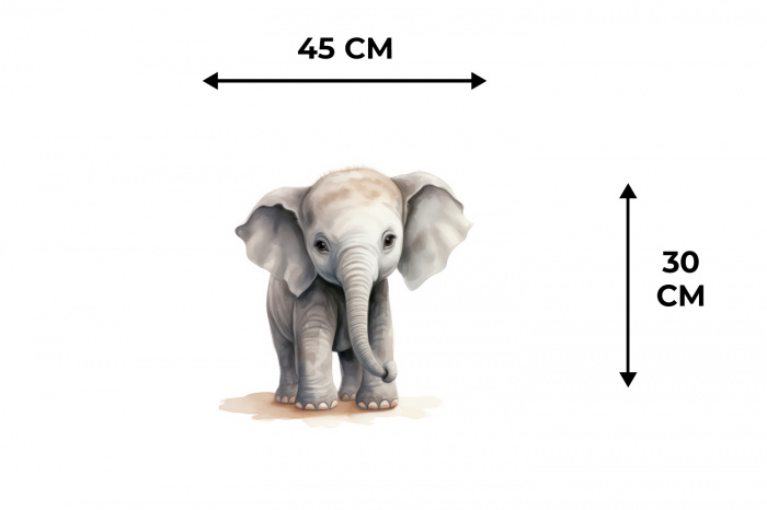 Olifant - Dieren - Kinderen - Watercolor Placemat vinyl groot -specs