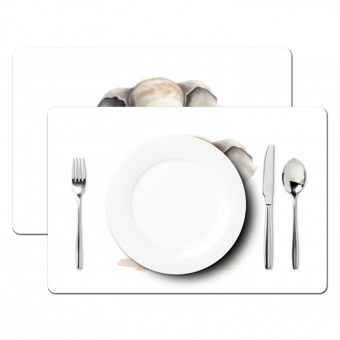 Olifant - Dieren - Kinderen - Watercolor Placemat vinyl groot -zzsfeer2_Kitchenyeah-website