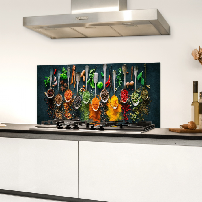Kruiden - Specerijen - Lepels Spatscherm Aluminium klein -sfeer4