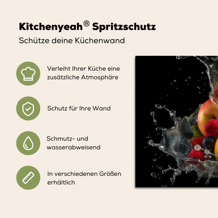 Fruit - Appel - Sinaasappel - Rode vruchten - Water Spatscherm Aluminium klein -zdetails_DE