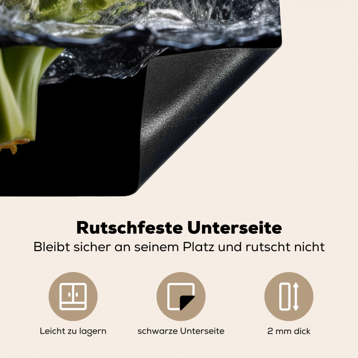 Broccoli - Groen - Water - Zwart Inductie beschermer vinyl 3mm klein -tsfeer4_DE
