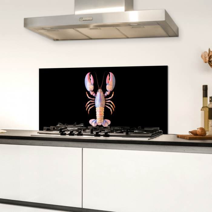 Kreeft - Roze - Zacht - Zwart Spatscherm Aluminium klein -sfeer4