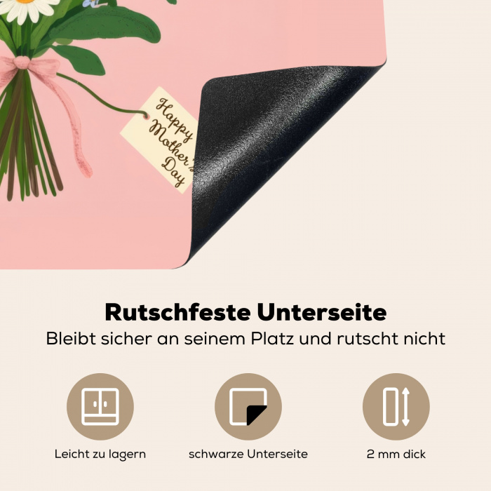 Bloemen - Lint - Kaartje Inductie beschermer vinyl 3mm klein -tsfeer4_DE