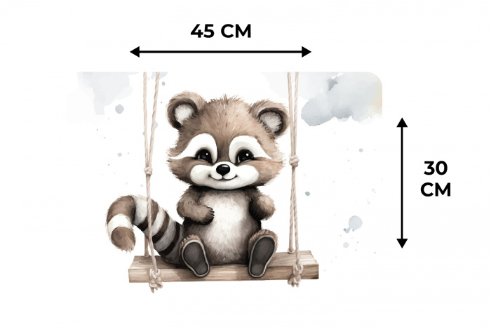 Wasbeer - Dier - Kinderen - Babykamer - Kinderkamer Placemat vinyl groot -specs