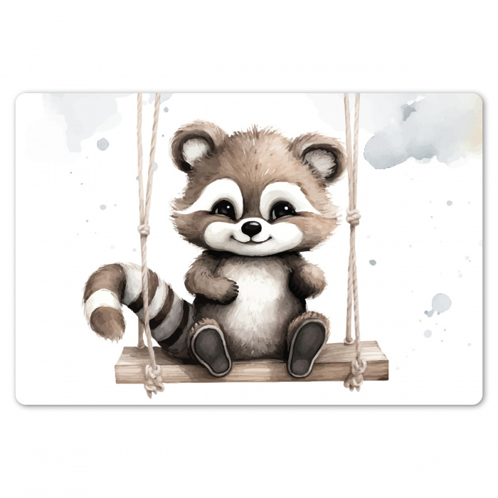 Wasbeer - Dier - Kinderen - Babykamer - Kinderkamer Placemat vinyl groot -zzsfeer1_Kitchenyeah-website
