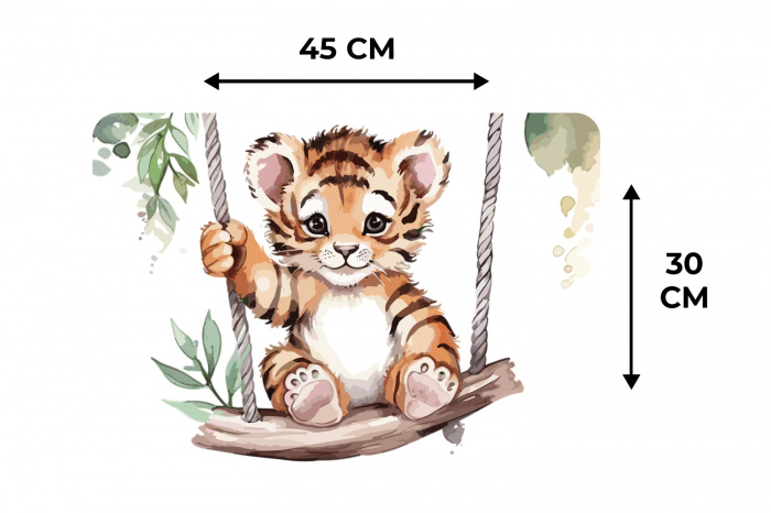 Tijger - Dier - Kinderen - Jungle - Kinderkamer - Babykamer Placemat vinyl groot -specs
