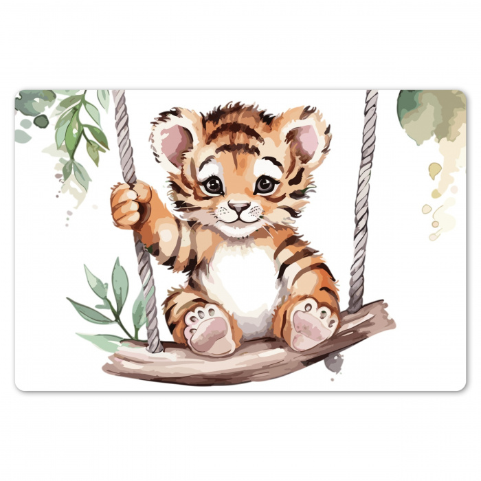 Tijger - Dier - Kinderen - Jungle - Kinderkamer - Babykamer Placemat vinyl groot -zzsfeer1_Kitchenyeah-website