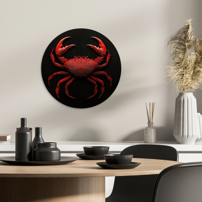 Krab - Rood - Vissen - Schaaldieren KitchenYeah - Keuken - Wandcirkel Forex klein -sfeer2