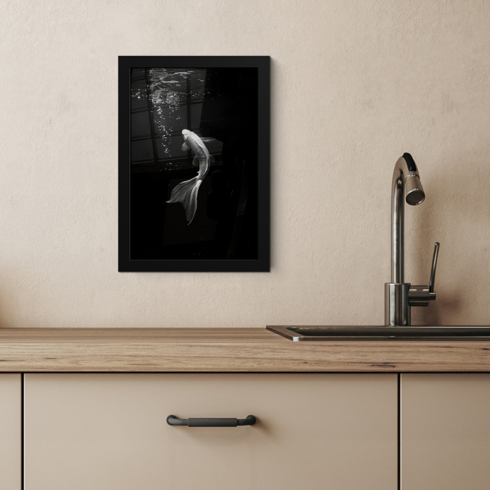 Koi - Vis - Wit - Zwart KitchenYeah - Keuken - Fotolijst klein -sfeer2