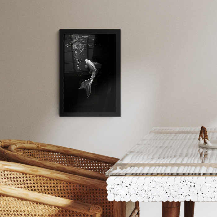 Koi - Vis - Wit - Zwart KitchenYeah - Keuken - Fotolijst klein -sfeer3