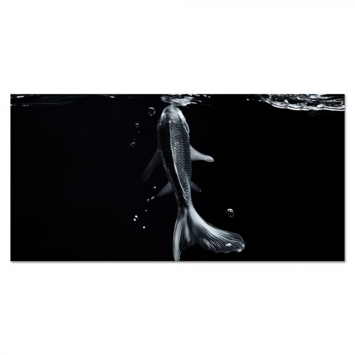 Koi - Vissen - Water - Zwart Spatscherm Aluminium klein -3d_volledig