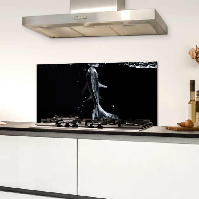 Koi - Vissen - Water - Zwart Spatscherm Aluminium klein -sfeer4
