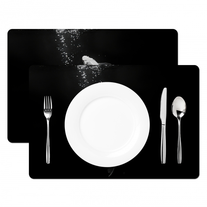 Koi - Vis - Wit - Zwart Placemat vinyl groot -zzsfeer2_Kitchenyeah-website