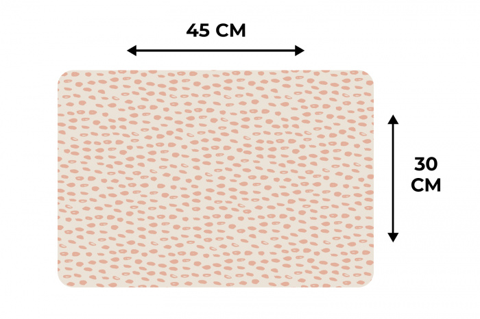 Speelse Terracotta Stippen Placemat vinyl groot -specs