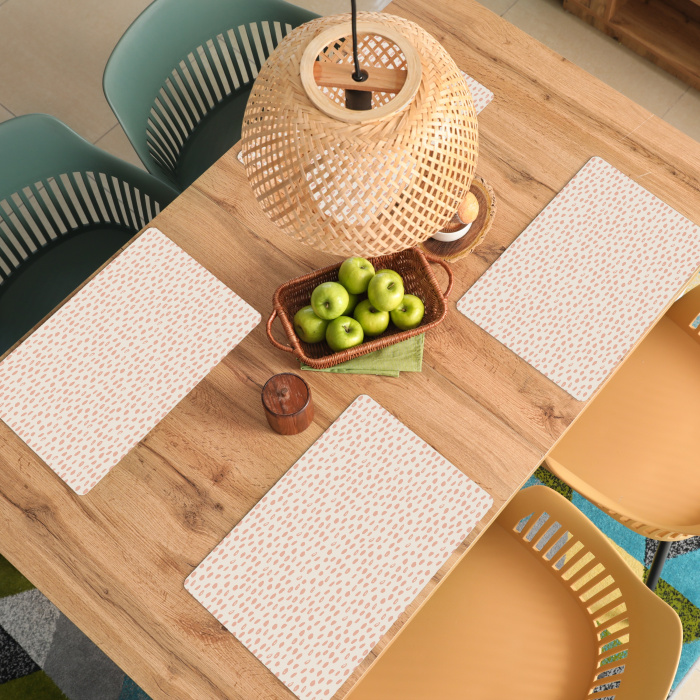 Speelse Terracotta Stippen Placemat vinyl groot -zzsfeer5_Kitchenyeah-website