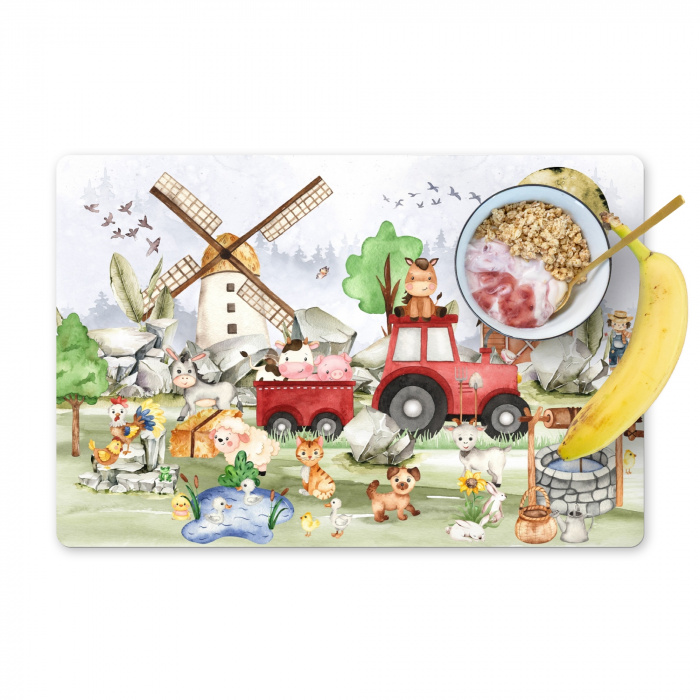 Boerderij in het Maanlicht Placemat vinyl groot -zzzproduct_Kitchenyeah-website