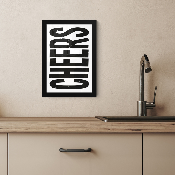 Retro - Cheers - Zwart - Decoratie KitchenYeah - Keuken - Fotolijst klein -sfeer2