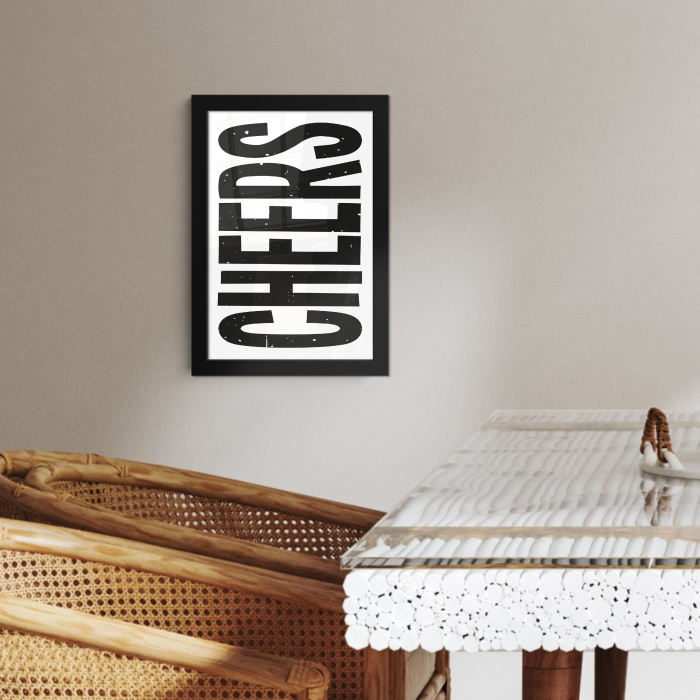 Retro - Cheers - Zwart - Decoratie KitchenYeah - Keuken - Fotolijst klein -sfeer3