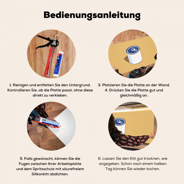 Blikje - Minimalistisch - Blauw - Illustratie Spatscherm Aluminium klein -zgebruik_DE